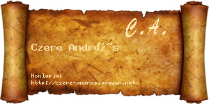 Czere András névjegykártya